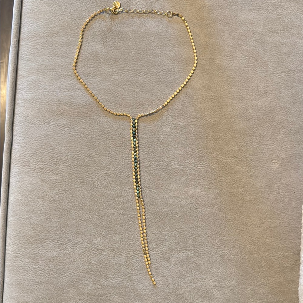 Gold Necklace with Turquoise Accents